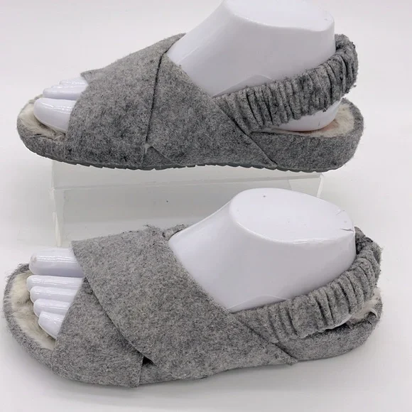 Cole Haan Women’s Size 7.0 Gray Mojave Criss-Cross Wool Comfy Slingback Slippers - Picture 5 of 8